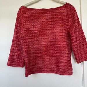 No Boundaries Red Boatneck Top with 3/4 Sleeve, Size‎ Juniors Large, 11 / 13
